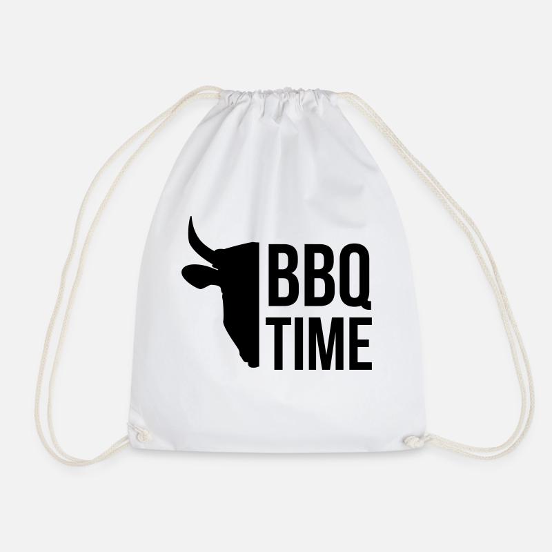 Bull head - BBQ Time - Turnbeutel - Weiß
