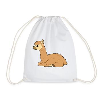 Alpaca - Drawstring Bag - white - Front
