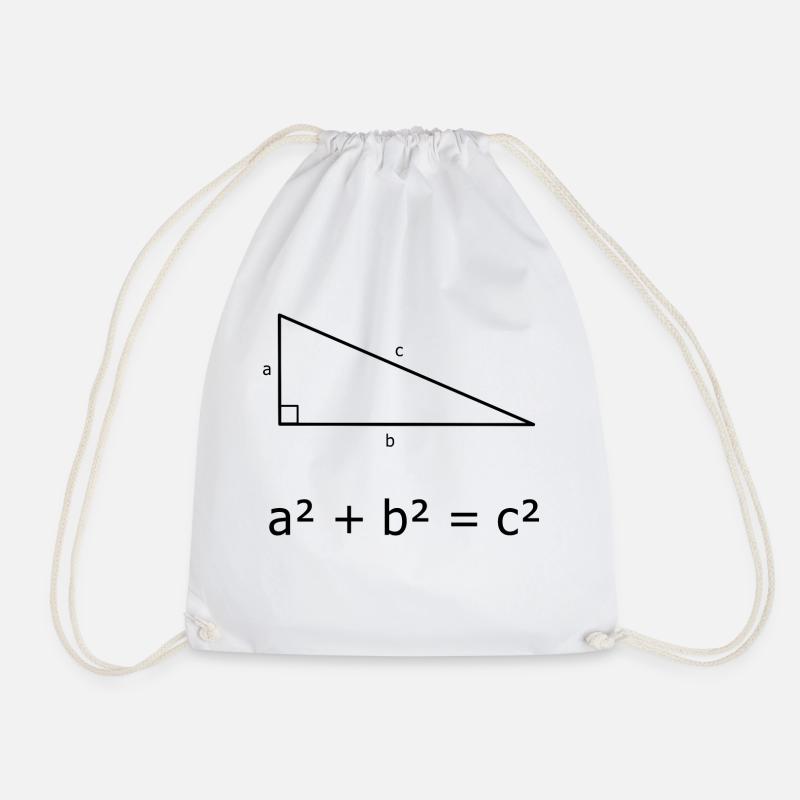 Pythagorean theorem - Drawstring Bag - white