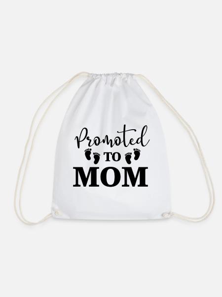 Promoted to MOM - Turnbeutel - Weiß