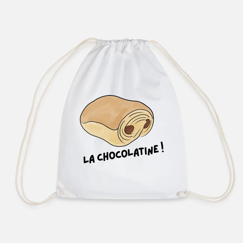 Chocolatine - Drawstring Bag - white