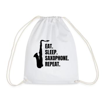 Saxophon Instrument Saxofon Musik Saxophonist - Turnbeutel - Weiß - Vorne