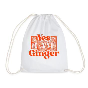 Ginger Girl Redhead Red Orange Hair Irish Red Head - Drawstring Bag - white - Front
