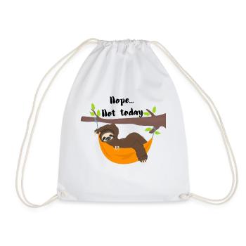 nope not today sloth design - Turnbeutel - Weiß - Vorne