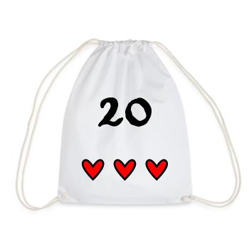20 JAHRE. 20-jähriges JUBILÄUM. JUBILÄUM 20 JAHRE. - Turnbeutel - Weiß - Vorne