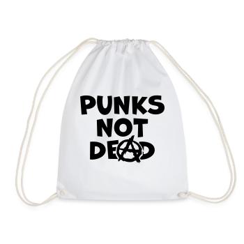 Punks not dead quote - Drawstring Bag - white - Front