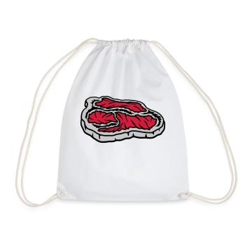 Steak juicy bloody Grill Master - Drawstring Bag - white - Front