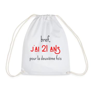 bref j'ai un 21 ans pour la deuxième fois - Sac de sport léger - blanc - Devant