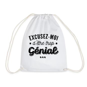 excusez moi d être trop génial / humour homme - Sac de sport léger - blanc - Devant