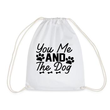 You Me And The Dog - Drawstring Bag - white - Front