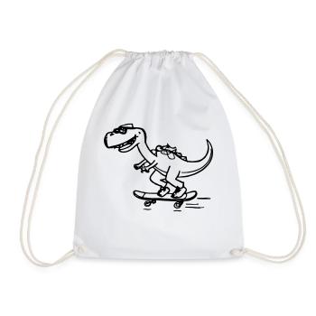 Dinosaur Skateboard Drôle d’idée cadeau - Sac de sport léger - blanc - Devant