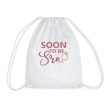 Soon To Be Sra. Engagement Bridal Shower Wedding - Drawstring Bag - white - Front