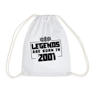 2001 Legends Born in - Drawstring Bag - white - Front