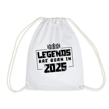 2025 legends born in - Drawstring Bag - white - Front