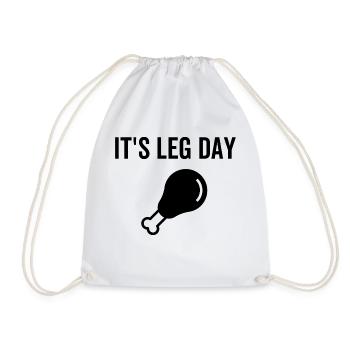 It's Leg Day - Drawstring Bag - white - Front