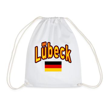 Lübeck germany flag - Drawstring Bag - white - Front