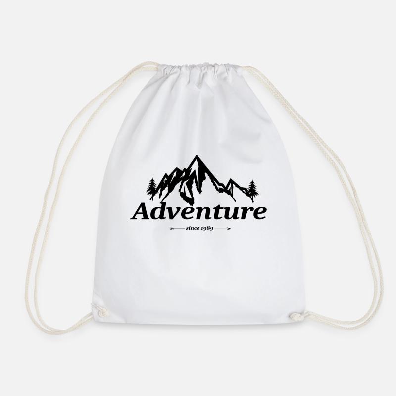Adventure Logo Nature Arrow - Drawstring Bag - white