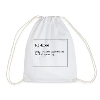 Re-tired - Drawstring Bag - white - Front
