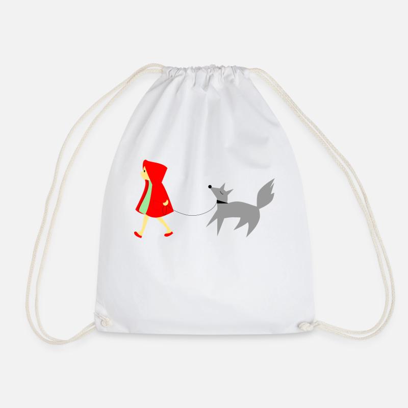 Little Red Riding Hood - Drawstring Bag - white