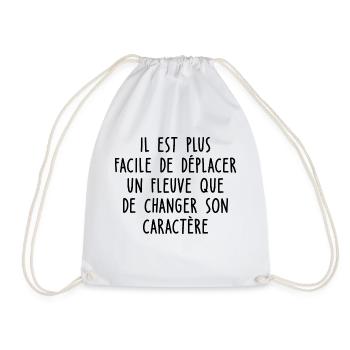 Proverbes - il est facile de déplacer un fleuve - Sac de sport léger - blanc - Devant