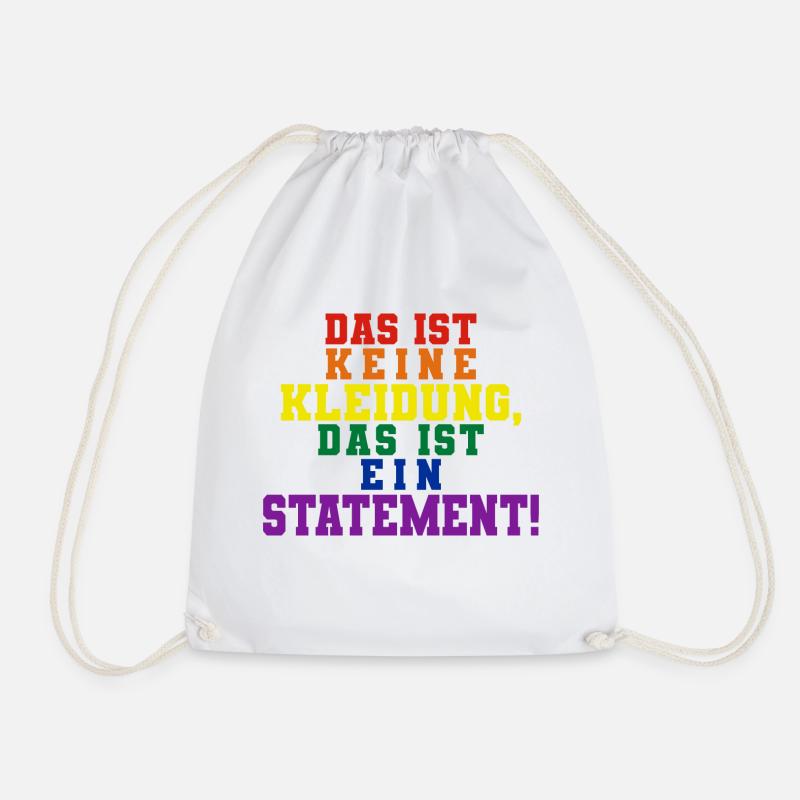 Keine Kleidung Regenbogen Font ohne Rahmen - Turnbeutel - Weiß