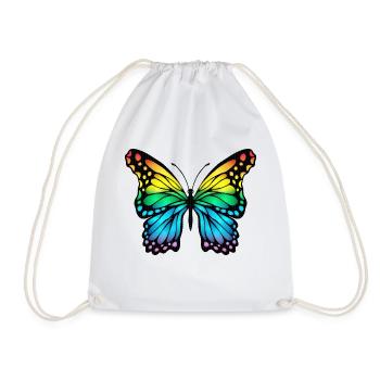 Butterfly - Drawstring Bag - white - Front