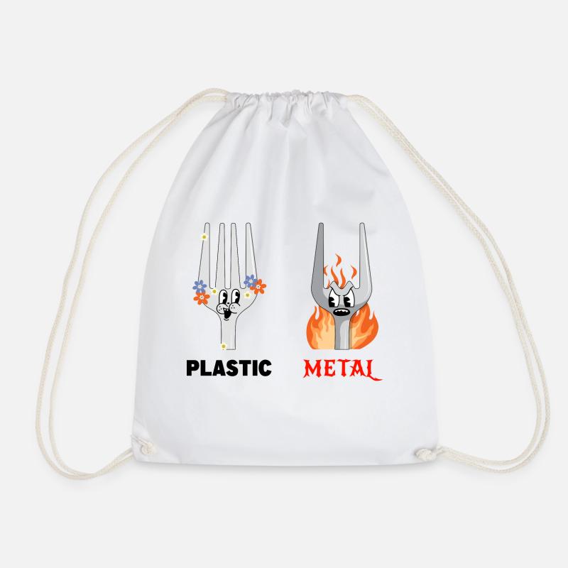 Gabel Plastic Metal Musik - Turnbeutel - Weiß