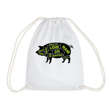 Pig - Drawstring Bag - white - Front