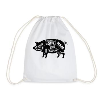 Pig - Drawstring Bag - white - Front