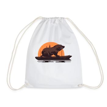 Bieber in the sunset - Drawstring Bag - white - Front
