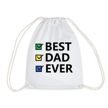 Best dad ever - Drawstring Bag - white - Front