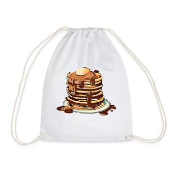 TOO MANY PANCAKES - Drawstring Bag - white - Front