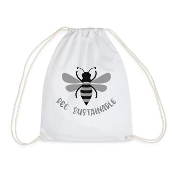 Bee sustainable - Drawstring Bag - white - Front