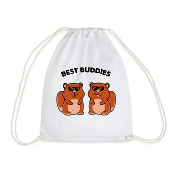 Hamster Best Buddies - Drawstring Bag - white - Front