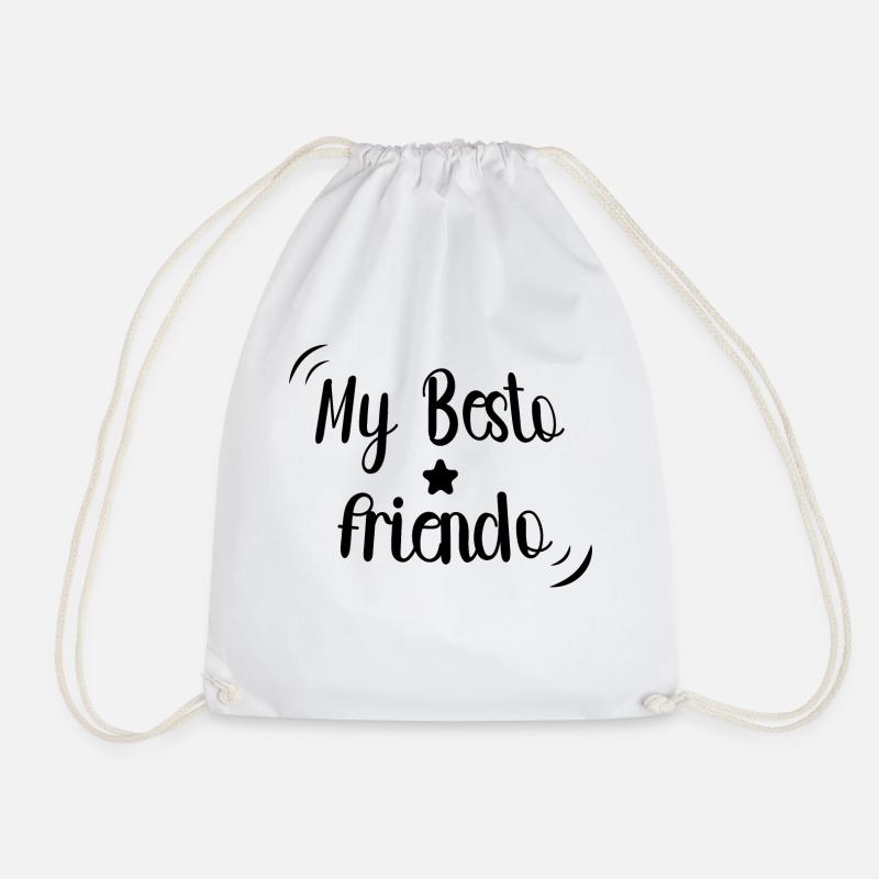 Best friend text - Drawstring Bag - white