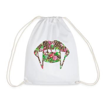 Groovy Vampirelips Rose Léopard - Sac de sport léger - blanc - Devant