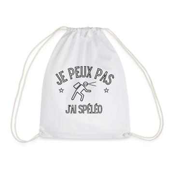 je peux pas j'ai spéléo - Sac de sport léger - blanc - Devant
