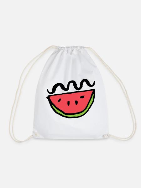 Curly Melon - Drawstring Bag - white