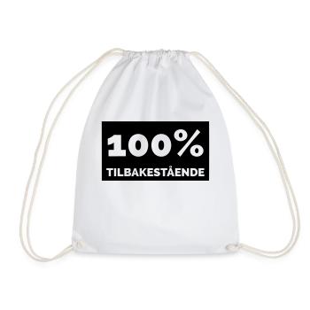 100% backward - Drawstring Bag - white - Front