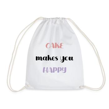 Cake makes you happy - pink and purple design - Turnbeutel - Weiß - Vorne