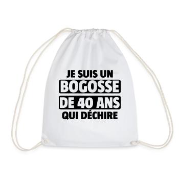 homme de 40 ans / cadeau anniversaire 40 ans - Sac de sport léger - blanc - Devant