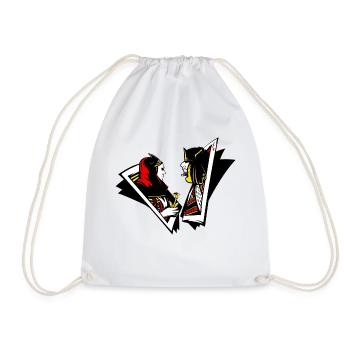 Kiss My Ace Poker Spiel Kartenspiel Casino Skull 3D - Turnbeutel - Weiß - Vorne