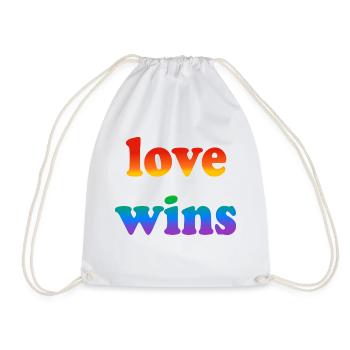 Love wins - Drawstring Bag - white - Front