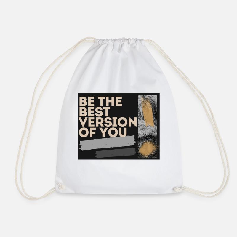 Motivation be yourself! - Drawstring Bag - white
