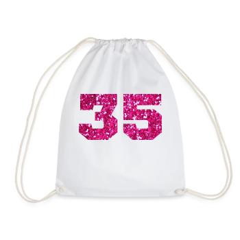 Numéro 35 paillettes rose - 35e anniversaire - Sac de sport léger - blanc - Devant