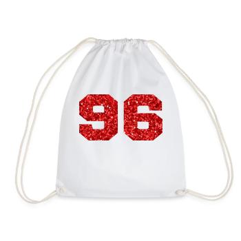 Numéro 96 paillettes rouge - 96e anniversaire - Sac de sport léger - blanc - Devant
