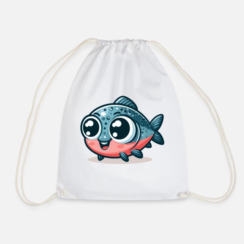 Salmon - Drawstring Bag - white