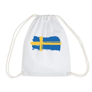 Drapeau de la Suède Drapeau - Sac de sport léger - blanc - Devant