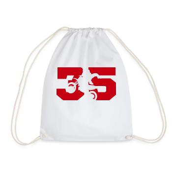 Moto 35 biker - Drawstring Bag - white - Front