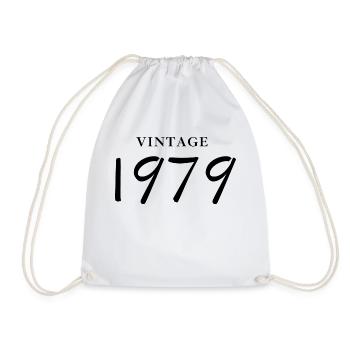 Jahrgang 1979 - Jubiläums-Geschenkidee - Turnbeutel - Weiß - Vorne